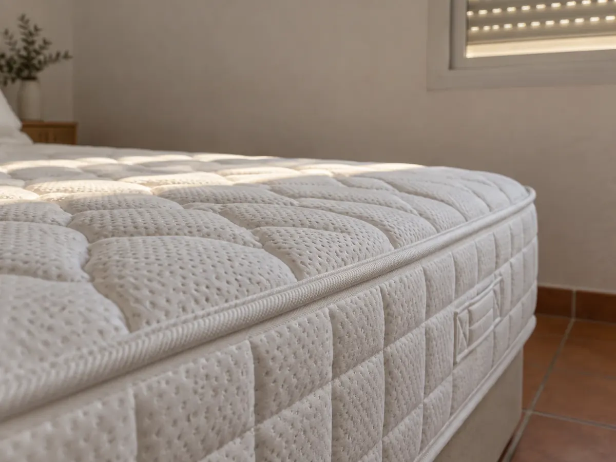 3: colchón con luz rasante, dormitorio